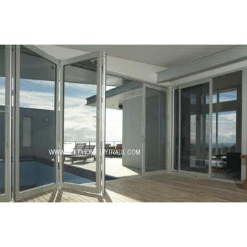 Thermal Controlled Folding Double Glass Aluminium Doors